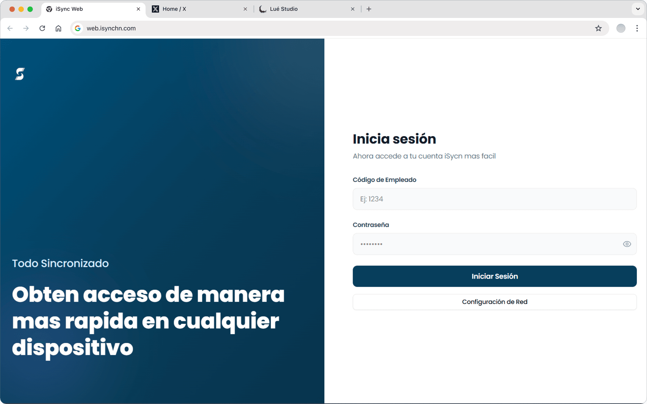 iSync Web dashboard